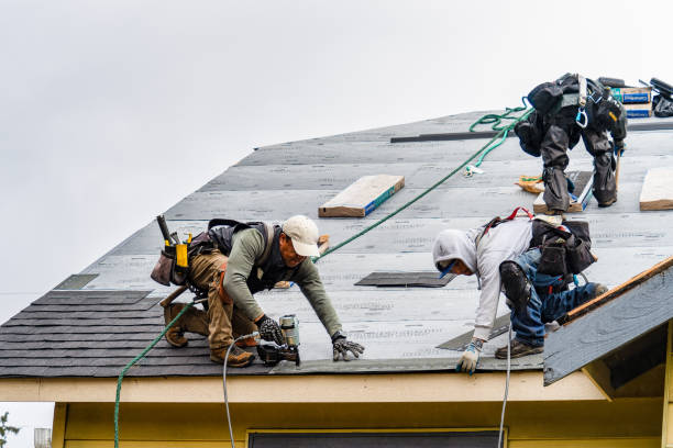Professional Gutter Installation technician working in Madbury, NH